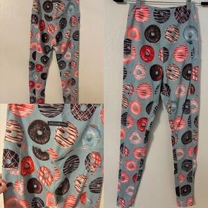 Women’s Donut Print Leggings - Muscles and Donuts - Small